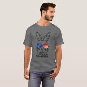 バニー顔アメリカ国旗Let's Go Brandon Easter D Tシャツ (正面フル)