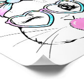 バニー顔ウィンクアイズバンダナハートグルスバブルガム ポスター (角)