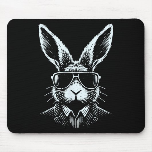 バニー顔サングラス男の子のための男の子の子供イースターD マウスパッド (正面)