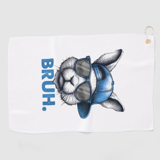 バニー顔ブラミームおもしろいことわざブログリーティングイーザ ゴルフタオル (横)