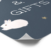 バニー飛んでいる赤ちゃんシャワーブック&ギフトサイン ポスター (角)