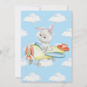 バニー飛行機パイロットONE年が1歳の誕生日までに飛行 招待状 (裏面)