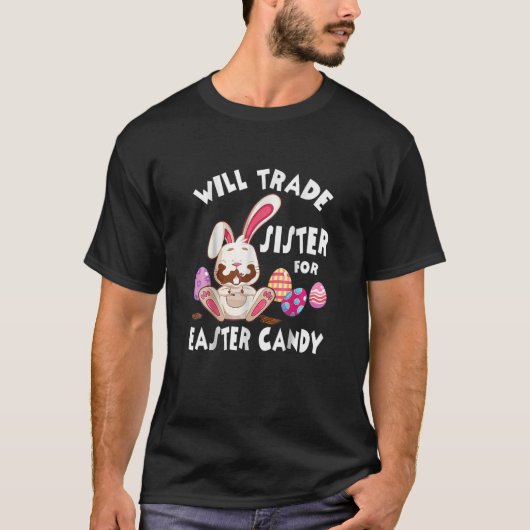 バニー食べチョコの卵は妹とEasを交換する Tシャツ (正面)