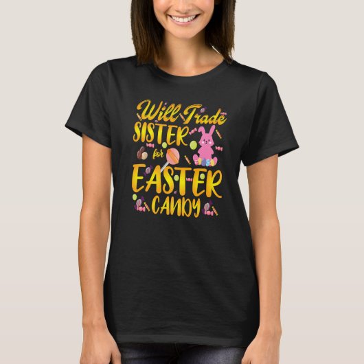 バニー食べチョコの卵は妹とEasを交換する Tシャツ (正面)
