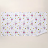 バニー食べ物ズスイカ ビーチタオル (正面)