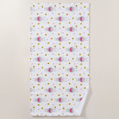 バニー食べ物ズスイカ ビーチタオル (正面)