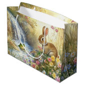 バニー魅力的とカエルの水の色 – スタイル ラージペーパーバッグ (裏面アングル)