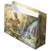 バニー魅力的とカエルの水の色 – スタイル ラージペーパーバッグ (正面アングル)