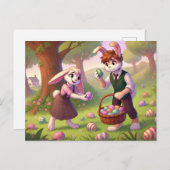 バニー魅力的イースターエッグ狩り シーズンポストカード (正面/裏面)