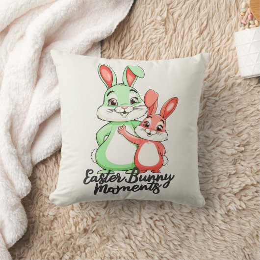 バニー鮮やかシスターとのイースターモーメント クッション (ブランケット)
