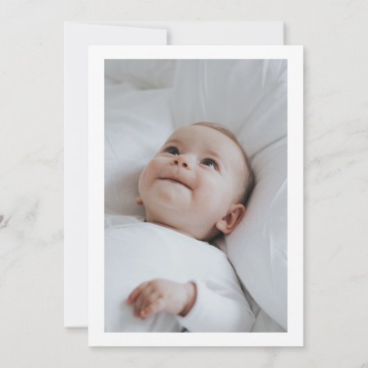 バニー1歳の誕生日フォト招待状ホワイトバルーン 招待状 (裏面)