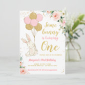 バニー1歳の誕生日 招待状 (スタンド正面)