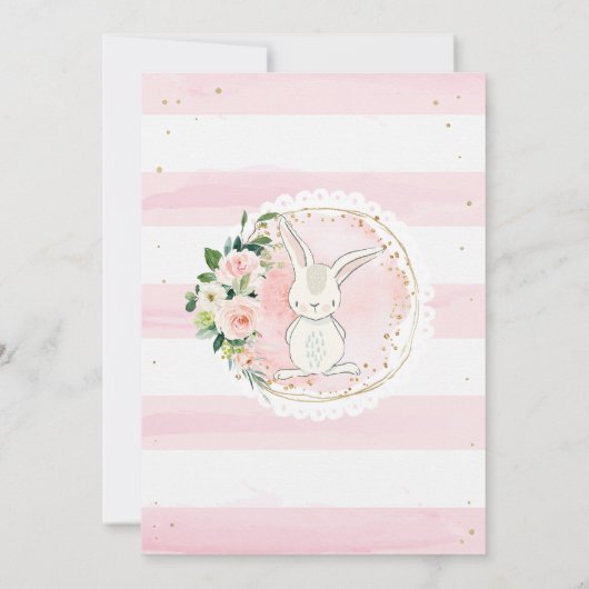 バニー1歳の誕生日 招待状 (裏面)