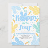 バニー4th誕生日パーティー春ボーイバニー誕生日 招待状 (正面)