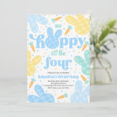 バニー4th誕生日パーティー春ボーイバニー誕生日 招待状 (スタンド正面)