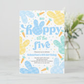 バニー5thバースデーパーティー春ボーイバニー誕生日 招待状 (スタンド正面)