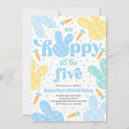 バニー5thバースデーパーティー春ボーイバニー誕生日 招待状