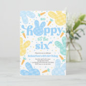 バニー6thバースデーパーティー春ボーイバニー誕生日 招待状 (スタンド正面)