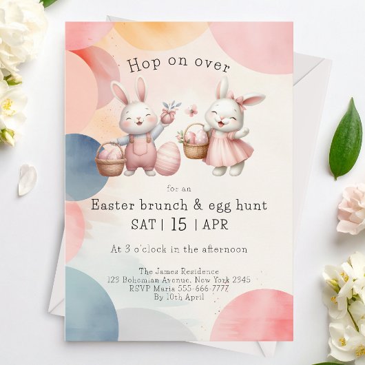バニー・イースター・ブランチ&エッグ・狩り 招待状