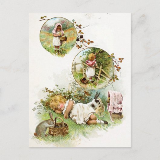 バニー・ウサギの眠りと夢 ポストカード (正面)