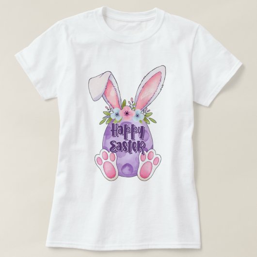 バニー&エッグハッピーイースター Tシャツ (デザイン正面)