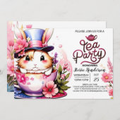 バニー・エンチャント・ティー・パーティー・ギャザリング 招待状 (正面/裏面)