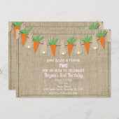 バニー&キャロツイースターガーランド誕生日パーティー 招待状 (正面/裏面)