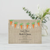 バニー&キャロツイースターブライダルカップルのシャワー 招待状 (スタンド正面)