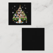 バニー・ギフト |かわいいウサギのクリスマスツリー雪 スクエア名刺 (正面/裏面)