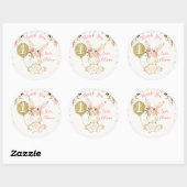 バニー·グリッター感謝してい·ボール1回目の誕生日シール ラウンドシール (シート)