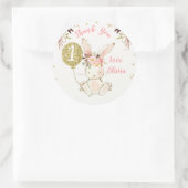 バニー·グリッター感謝してい·ボール1回目の誕生日シール ラウンドシール (バッグ)