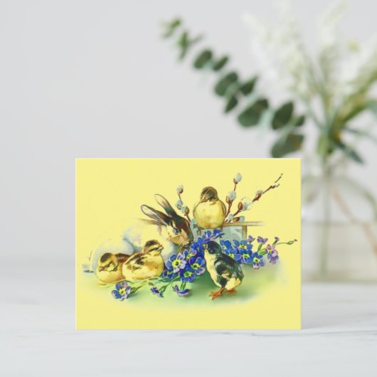 バニー&シックスヴィンテージスタイルイースターポストカード シーズンポストカード (スタンド正面)