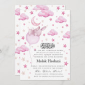 バニー&スターベビーガールブラックイスラムAqiqa Aqeqa 招待状 (正面/裏面)