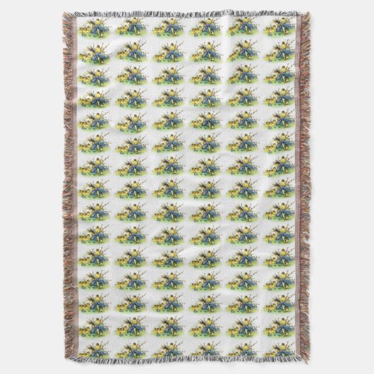 バニー&チックスヴィンテージスタイルイースターブランケット スローブランケット (正面縦)