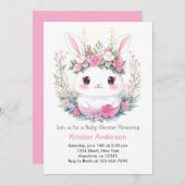 バニー・ドリームズが女の子の赤ちゃんシャワーを発表 招待状 (正面/裏面)