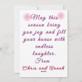 バニー・バイオリン演奏 クリスマス フラット ホリデー カード (裏面)