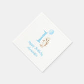 バニー&バルーンブルー1st誕生日 スタンダードカクテルナプキン (角)
