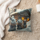 バニー、パンダ、人形を雪の枕とギフトに クッション (ブランケット)