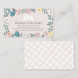バニー·ピンク·フローラ·ガール·ベビー·シャワー·ブック·リクエスト エンクロージャーカード