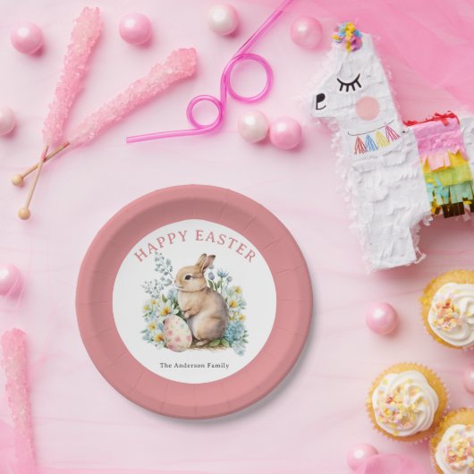 バニー&フローラ卵 ペーパープレート (パーティー)