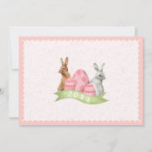 バニー・フローラ・ピンク・カード付きイースター写真家族 サンキューカード (裏面)