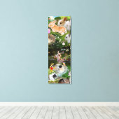 バニー/ベビーラビットファミリーファームアニマルズ キャンバスプリント (インサイチュ (ウッドフロア))