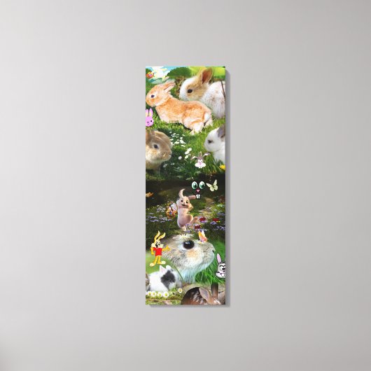 バニー/ベビーラビットファミリーファームアニマルズ キャンバスプリント (正面)