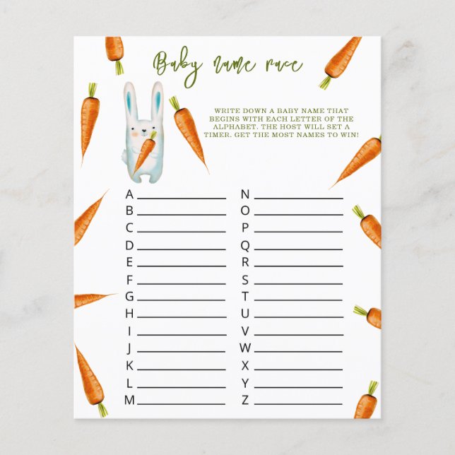 バニー – ベビー名レースゲーム (正面)