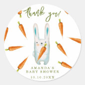 バニー・ベビー・シャワー感謝してい- you ラウンドシール (正面)