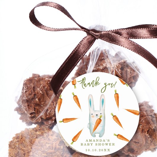 バニー・ベビー・シャワー感謝してい- you ラウンドシール