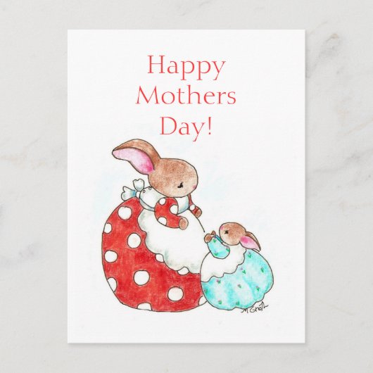 バニー・マザーの日はがき ポストカード (正面)