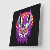 バニー・マスク スクエア壁時計 (傾斜)