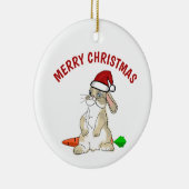 バニー·メリおもしろいー·クリスマス セラミックオーナメント (右)