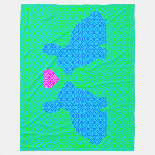 バニー・ラブ フリースブランケット (正面)